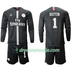 Paris Saint-Germain Dres BUFFON 1 Jodan Crna Dječji Treći 2018/19 Dugim Rukavima